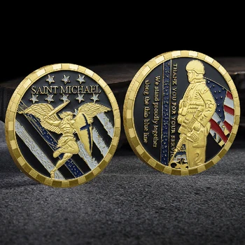 Благодарим Ви за вашата служба Монета Военен повикване САЩ Свети Михаил Възпоменателна монета на Съединените Щати Икона на Доблест е да Събира подаръци