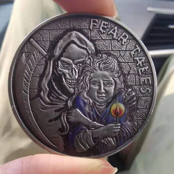 Немагнитная Сребърна монета Fear Приказки с тегло 1 унция на стойност 1 Троя 999 долара, покрит с фин сребърен, Възпоменателни монети, Soul Reaper, колекционерски подаръци