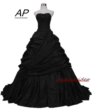 ANGELSBRIDEP Висококачествено Готическа Черно Пищни Рокля На 15 Години Мода Скъпа Задължителен Vestido 15 Anos Вечерни Рокли
