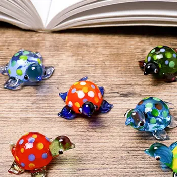Фигурки на костенурки ръчно изработени Красиви Леки Реалистични Украса за вашия работен плот Висулка във формата на стъклен костенурки Аквариум Ландшафтен дизайн