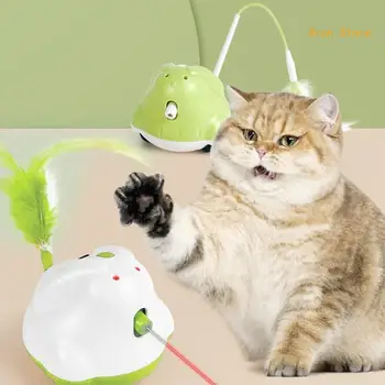 Интерактивна Играчка За Котки С Произволно Движение на Животното, Автоматичен Заек с Опашка от Пера, Закачка за Упражнения, Имитация на Лов H3CF