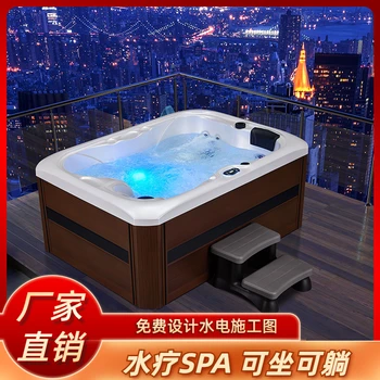 Индивидуална сверхбольшая масажна вана, луксозен сърфиране на открито, отопление и постоянна температура, спа и горещ извор