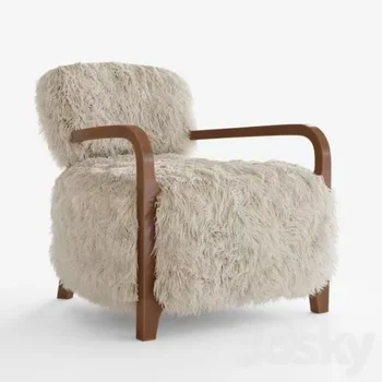 Стол за почивка от овча кожа Стол за дневна с тъкан, кожена тапицерия на Мебели за дневна за дома