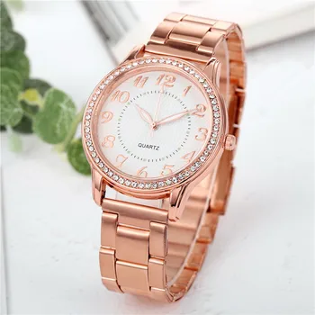 Дамски часовници Дамски часовници на луксозни 2021 Кварцов часовник с циферблат от неръждаема стомана Ежедневни часовници-гривни за жени RelÃ3gio Montre Femme