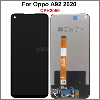 100% Тествани Черно 6,5-инчов LCD-дисплей за Oppo А92 2020 CPH2059 LCD сензорен дисплей, дигитайзер, в събирането, замяна, подмяна на