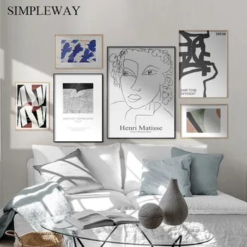 Модерен абстрактен плакат и принт Матис, декоративна картина, монтиране на изкуството, платно, живопис, декорация на дома, в хола