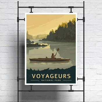 Национален Парк See America Voyageurs Ретро Туристически Плакат Платно Картина Крафт-Плакат С Покритие Wallsticker Home Decor Подарък