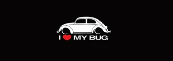 Креативна стикер за автомобил колата I Love Bug за Volkswagen Beetle автоаксесоари KK Винил Водоустойчив слънцезащитен продукт, 18 см * 7 cm