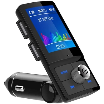 BC45 Автомобилен Bluetooth FM трансмитер MP3 плеър Безжично зарядно за Кола с два USB конектор 1,8-инчов аудиоприемник с цветен LCD екран