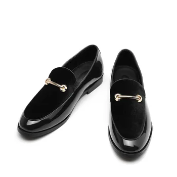 Мъжки модел обувки Shadow от лачена кожа, луксозни модерни сватбени обувки за булката, мъжки луксозни обувки-oxfords в италиански стил