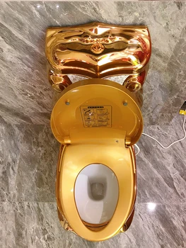 Златен умен тоалетна с автоматично индукционным пряк смывом с голяма тръба local tyrant gold тоалетна