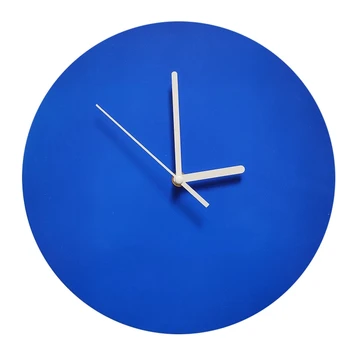 Стенен часовник INS Retro Klein Blue в скандинавски стил, дървени тихи часове, фоново украса, настолни накити, реквизит за снимки