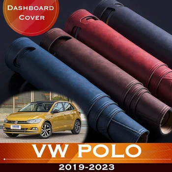 За Volkswagen VW POLO MK6 2019-2023 Таблото на автомобила, избегающая за осветление на таблото платформа, корица на маса, кожена противоскользящий мат