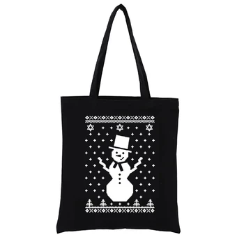 Снежен човек Със Звездата на Давид, Грозна Празничен Дизайн, Сгъваема Имат пазарска Чанта, Дамски Чанти за Жени, Забавни Чанти За Ръце, Купувач