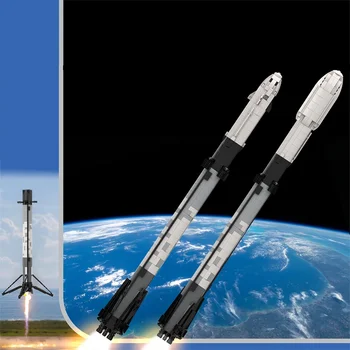Space X Falcon 9 В мащаб 1: 110, Ракета, Строителни блокове, BuildMoc Universe, Изкуствен спътник на Земята, Тухли, Играчки за детски подарък