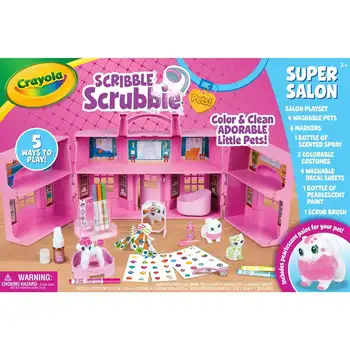 Scrubbie Pets Super Salon, Играчки за Момичета и Момчета, Аксесоари за деца от 3 години, Аксесоари за папагали, Играчки и аксесоари за неразлучников, Огледало за папагали