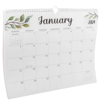 Окачен календар с прозрачен печат, Чист Месечен календар, Стенен календар за домашно планиране