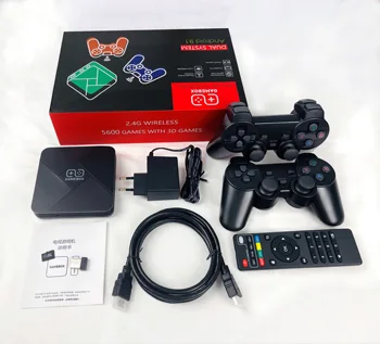Супер GameBox G5, 64 / 128GB 30000+ Игри, двойна система, безжични ретро аркадна игрови конзоли с резолюция 4kHd