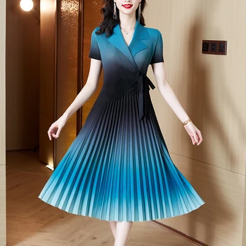 2023 Ново Елегантна и Уникална Рокля Дамска Лятна Мода С Къс Ръкав Свободно Намаляване на Корейската Версия на Ежедневна Празнични Рокли Vestidos