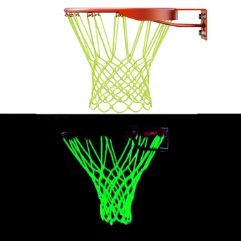 Светещ стандартна баскетболно окото, трайни, светещи в тъмното флуоресцентни мрежа за баскетболни на пръстените подарък със спортни мрежи на открито