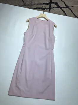 Вълнена рокля без ръкави, с кръгло деколте, тъканта мека удобна ежедневна мода 2023, лятна новост 0331