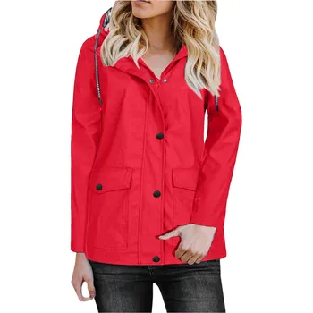 Обикновен дъждобран, Ветрозащитная дамско яке с качулка, градинска дамски бизнес и ежедневни яке, жилетки за жени, Елегантни