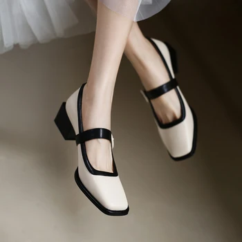 Дамски обувки 2023, Нова Мода, Дишащи Обувки Мери Джейн в ретро стил С Отворен Гръб, Удобни Обувки На платформа С Мека подметка, Zapatos De Mujer