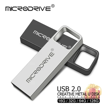 Водоустойчив USBфлэш-памет 4 GB и 8 GB Флаш памет 16 GB 32 GB 64 GB 128 GB Метална карта Memory Stick Управлява u-диск с брелоком за ключове