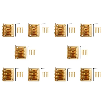 Китарните партии в кутия от пури 10X: 3-Струнни Златни С Твърда Обувка и Регулируема Моста на Златния цвят