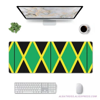 Геймърска подложка за мишка с изображение на знамето на Ямайка в мрежата, с гумени прошитыми ръбове, Подложка за мишка от 31,5 