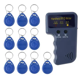 Нов преносим RFID-Копирна машина 125 khz/Устройство за запис/Четене/копирна Машина с 10ШТ идентификационными бирками Фотокопирната машина за карти за достъп