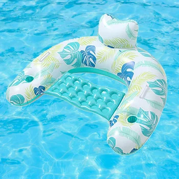 Лятна седалка за плуване от PVC с подстаканником Надуваеми Плаващи във водата облегалка Сгъваема облегалка Сгъваема Здрава Принадлежности за плуване