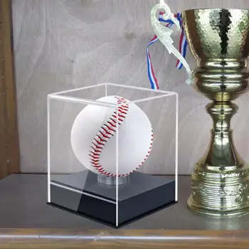Кутия за показване на софтбол, Прозрачна пылезащитная кутия за показване на бейзбол, Водоустойчив Акрилна кутия-органайзер за бейзбол със защита от ултравиолетови лъчи