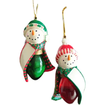 Селски Идиличен и ретро Снежен човек от електрически крушки, Коледно дърво, коледна Гала Декоративен Подарък, коледна украса
