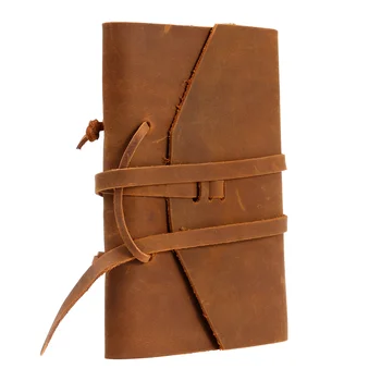 Класически бележник-дневник с переплетной въже ръчна изработка за подарък (кафяв)