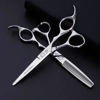Фризьорски ножици Chuanben, 6-инчов професионални фризьорски ножици с плоски зъби, висококачествени фризьорски ножици