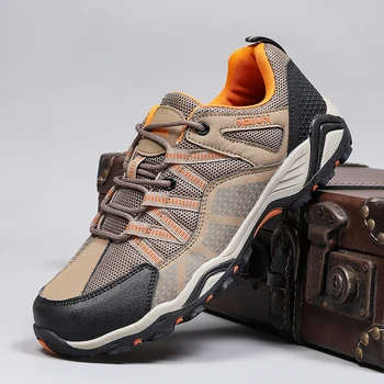 Нова мъжки обувки за тренировки, модерен градинска Лека висококачествени Дишащи обувки за катерене, Голям Размер 46, Туристически, спортни обувки