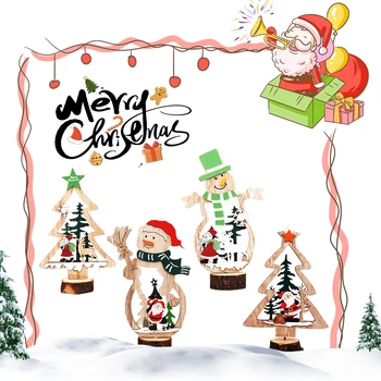 Дървени орнаменти във формата на снежинки, Селски Забавна Коледна елха, Висящи украшение, Висулка Коледна украса за дома