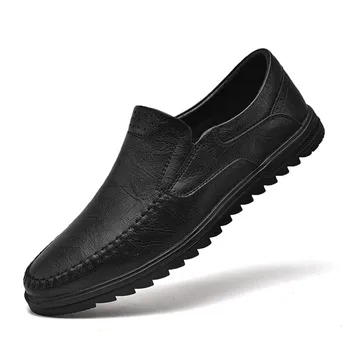 Обувки Black Tail Deer В грах, мъжки обувки, ежедневни кожена Пролетно-лятна Нова линия от Мързел Shoes One Step British Driving Shoes Plus