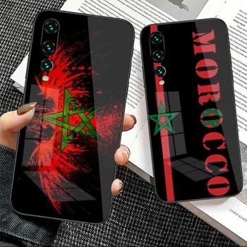 Флаг Мароко Държавни Символ на Калъф За мобилен Телефон Huawei P50 P40 P30 P20 Pro Капитан 40 30 20 Pro Nova 9 8 7 PC със Стъклен Капак на Телефона