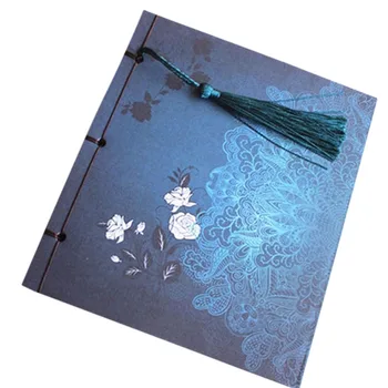 Дневник със синя роза в китайски стил, бележник с пискюли, канцеларски материали, албуми за рисуване на ретро стил, празен бележник за дневник