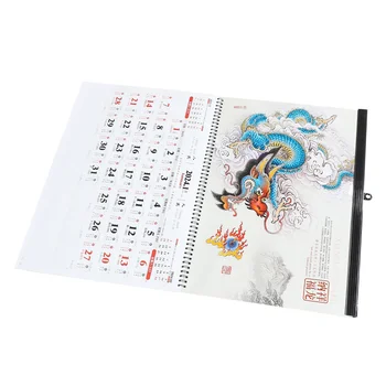 Декоративен Окачен календар Годината на Дракона Стенен календар Окачен Месечен календар Коледен календар в китайски стил