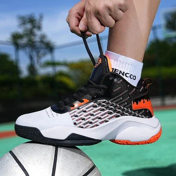 Баскетболни маратонки голям размер 36-46, дишащи обувки с висок берцем, Модни маркови баскетболни маратонки, Удобни спортни обувки на открито.