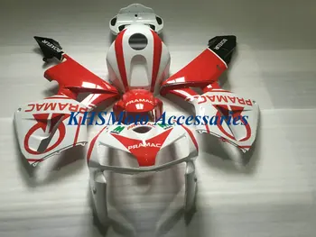 Комплект Мотоциклетни Обтекателей за HONDA CBR600RR F5 05 06 CBR 600RR 2005 2006 Инжекцион, ABS Горещо Червено-Бял Автомобил