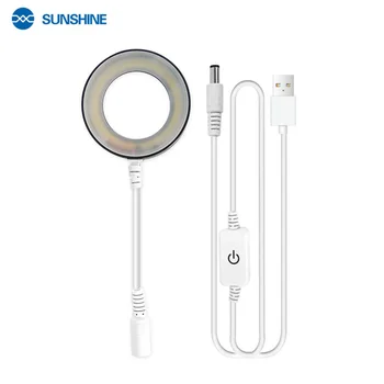 SUNSHINE SS-033C Специален led източник на светлина за микроскоп USB Кръгла лампа за ремонт на дънната платка на iPhone