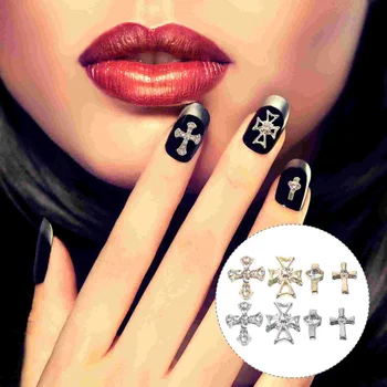 80 бр. Висулки за нокти под формата на кръст, Кристали за нокти, 3D Скъпоценни камъни за нокти, Бижута за жени маникюр