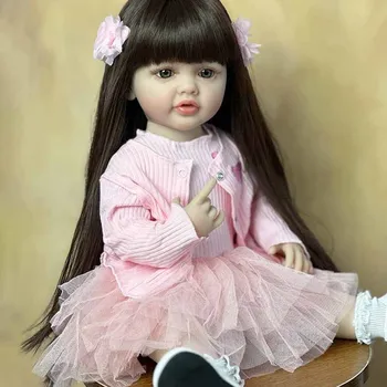 Силиконовата кукла-Реборн за момичета С намаляване на дрехи, красива реалистична кукла-принцеса за бебе, играчка за подарък за момче 55 см 22 инча