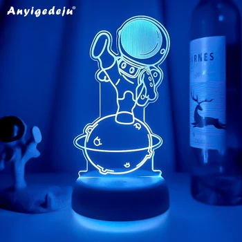 Модел Астронавти 3D Light лека нощ за Детски Спални Фигурка Космонавта Иллюзионное Визия Настолна Лампа за Детски Играчки, Директен Доставка