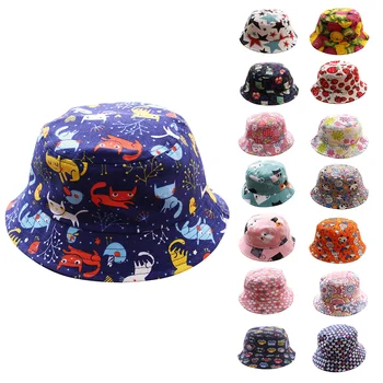 FOCUSNORM, 15 цвята, летни шапки-ведерки за малки момичета и момчета с анимационни принтом, улични шапки с широка периферия от слънцето