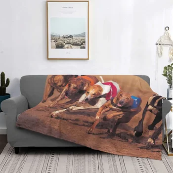 Одеяла За Кучета Greyhound Whippet Lurcher Galgo, Фланелен Летни Мультяшные Меки Одеяла за Дома, Пътуване, Плюшевое Коварен Одеяло
